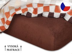 Froté prostěradlo na vysokou matraci 90x200 EXCLUSIVE Tmavě hnědá
