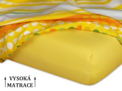 Jersey prostěradlo na vysokou matraci 180x200x25 EXCLUSIVE Tmavě žlutá