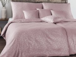 Damaškové povlečení EXCELLENT 2x 70x90, 200x200 TENCEL Větvičky starorůžové