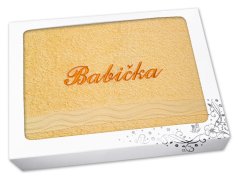 Dárkové balení osušky BABIČKA žlutá