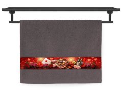 Malý ručník 30x50 RUJANA 400g Sváteční chvíle hnědá