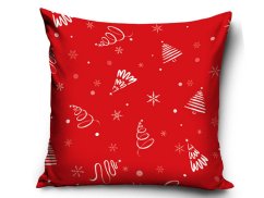 Vánoční povlak na polštářek 40x40 Vločky a stromečky