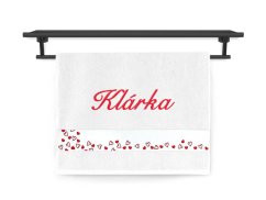 Malý ručník se jménem NA PŘÁNÍ 30x50 Srdíčka bílá