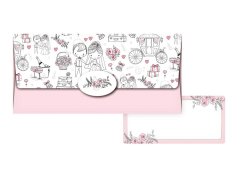 Svatební obálka na peníze pro novomanžele Růžová