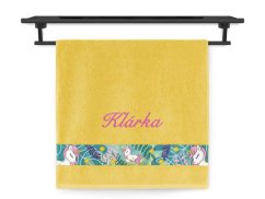 Ručník se jménem NA PŘÁNÍ 50x100 Jednorožec sytá žlutá
