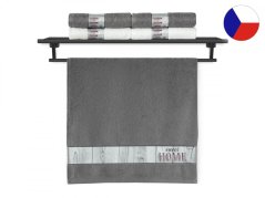 Froté ručník 50x100 NORA TISK 450g Sweet home antracit