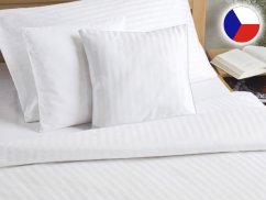 Hotelové povlečení Atlas grádl bílý proužek 1 cm 70x90, 140x200