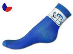Dětské bavlněné ponožky 22/24 Sněhulák modrý
