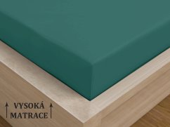 Luxusní saténové prostěradlo na vysokou matraci 90x200 Petrolové