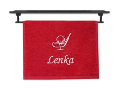 Malý ručník se jménem NA PŘÁNÍ červený 30x50 Golf