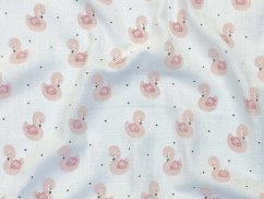 Dětské látkové pleny s potiskem 70x70 Labuť růžová (5ks)