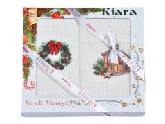 Vánoční dárková sada utěrek Lucerna a věneček 2 ks