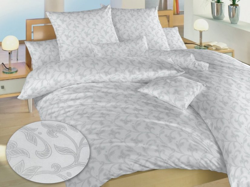 Luxusní damaškové povlečení Rokoko šedé 2x 70x90, 240x200