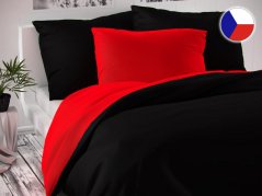 Povlečení satén Luxury Collection červená - černá 2x 70x90, 200x200