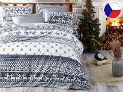 Prodloužené povlečení bavlna EXCLUSIVE 70x90, 140x220 Vánoční Christmas grey