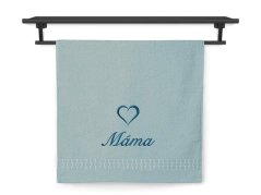 Dárkové balení osušky MÁMA se srdíčkem ratanika světlý mint