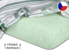 Froté prostěradlo na vysokou matraci 180x200 EXCLUSIVE mentol
