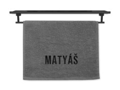 Malý ručník pro sportovce se jménem 30x50 stříbrný