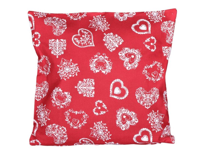 Vánoční dekorační polštářek FANY 40x40 Srdce na červeném