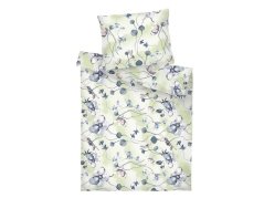 Bavlněné francouzské povlečení 220x200, 2x 70x90 KOMFORT Bloom elegance sv. zelená