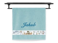 Osuška se jménem NA PŘÁNÍ 70x140 Zimní nálada mint