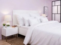 Damaškové povlečení Atlas grádl hladké 70x90, 140x200 bílé