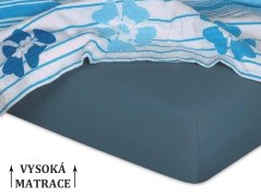 Jersey prostěradlo na vysokou matraci 180x200x25 EXCLUSIVE Borůvka