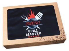 Dárková zástěra pro muže 72x100 GRILL MASTER černá + text na přání