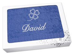 Dárkové balení ručníku se jménem ratanika modrá Čtyřlístek