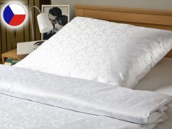 Damaškové povlečení 140x200, 70x90 ORNELLA ORNAMENT Bílý