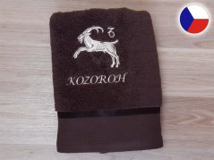 Luxusní dárkové balení osušky Znamení Kozoroh tmavě hnědá/hnědá