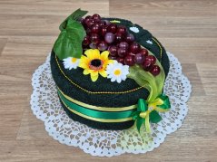 Textilní dort z osušky VINAŘ tmavě zelený