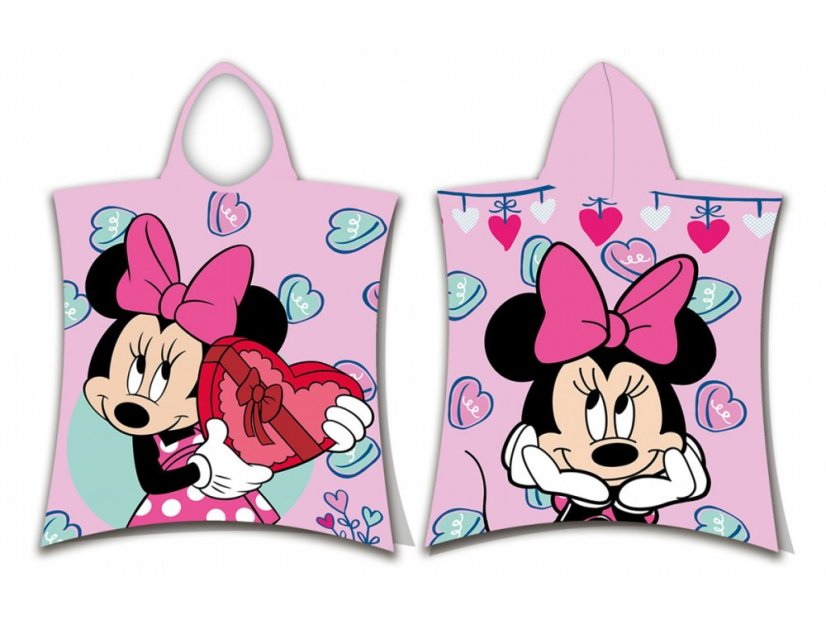 Dětské froté pončo/osuška Minnie pink 03