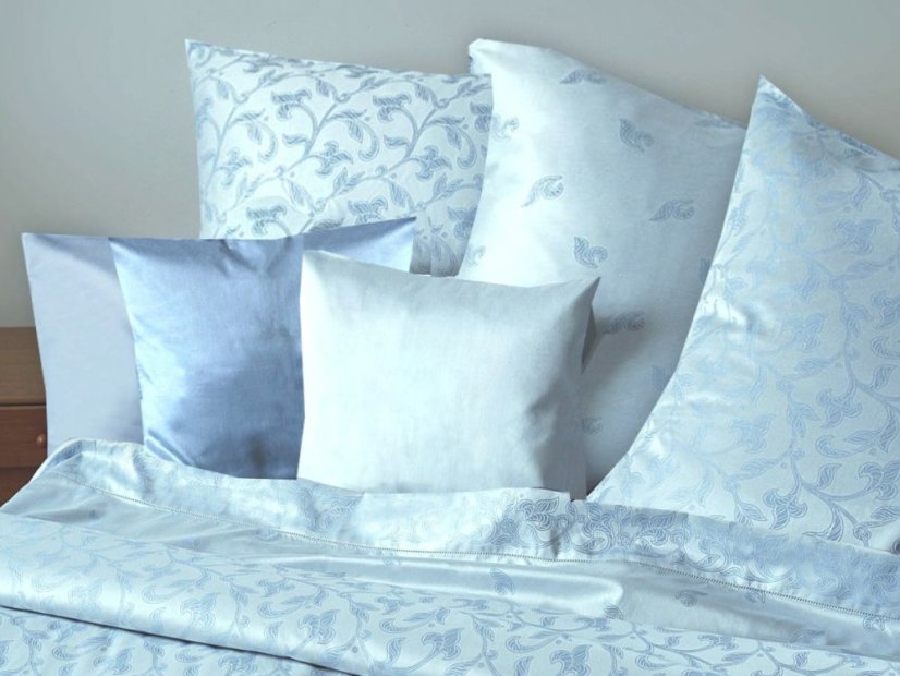 Luxusní damaškový povlak na polštář Rokoko modré 40x40