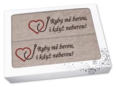 Dárková sada ručník + osuška pro rybáře Ryby mě berou... béžová
