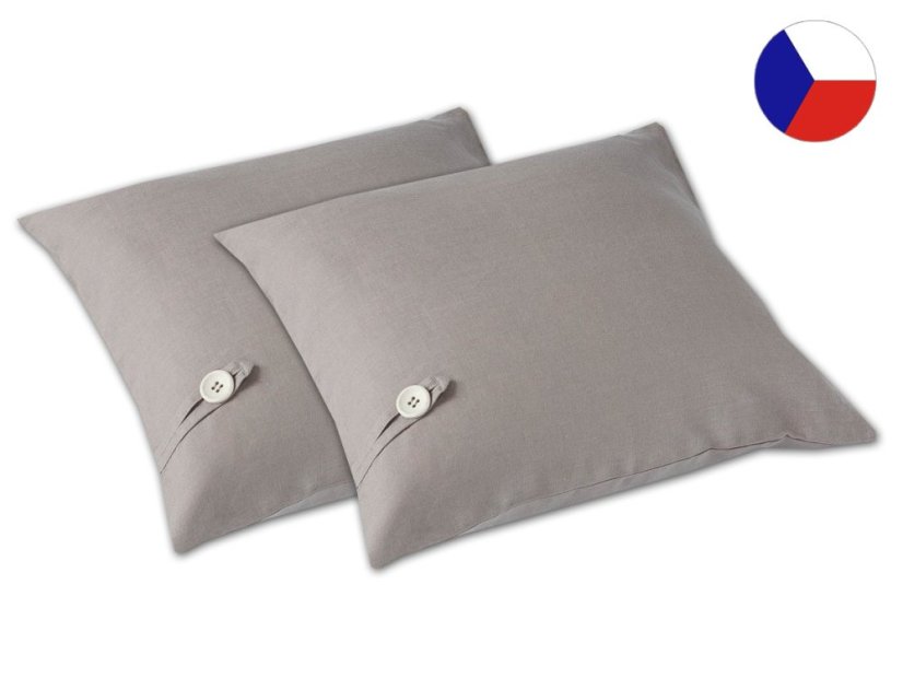 Lněný dekorační polštářek 40x40 LENA hnědá