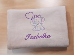 Dárková dětská deka se jménem 75x100 Slůně béžová