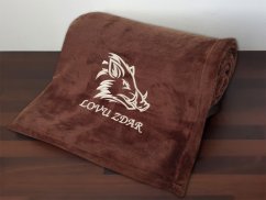 Deka pro myslivce 150x200 Kanec + Lovu zdar hnědá
