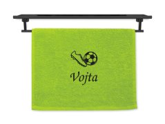 Malý ručník se jménem NA PŘÁNÍ pistáciový 30x50 Kopačka a míč