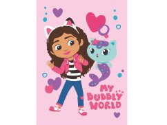Dětská deka fleecová 100x150 Gabbys Dollhouse Bubbly World 180g
