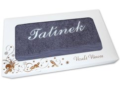 Vánoční dárkové balení ručníku TATÍNEK tmavě šedý