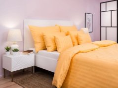 Povlak na polštář 50x70 Atlas grádl proužek 2,5 cm okr