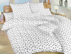 Bavlněné povlečení 140x200, 70x90 KOMFORT Anežka tmavě šedá na bílém