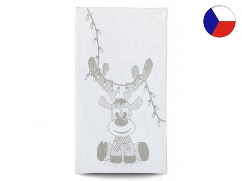 Vánoční osuška 75x150 ZARA 450g Vánoční sob šedý
