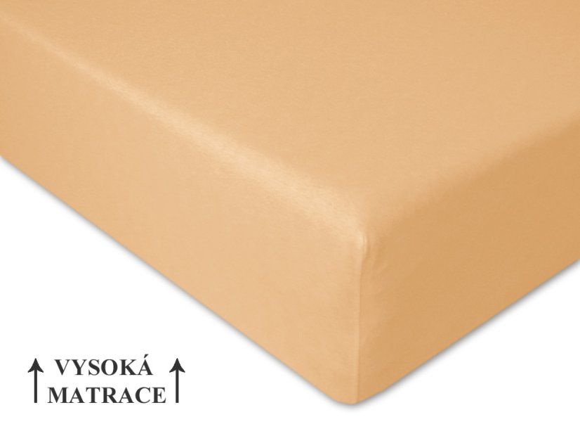 Jersey prostěradlo na vysokou matraci 120x200 EXTRA Pískové