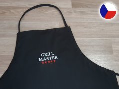 Zástěra pro muže s výšivkou černá 72x100 GRILL MASTER HVĚZDY