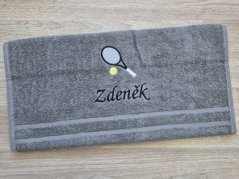 Osuška se jménem NA PŘÁNÍ stříbrná 70x140 Tenisová raketa