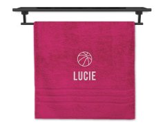 Osuška se jménem NA PŘÁNÍ purpurová 70x140 Basketbal