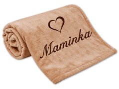 Deka pro maminku se srdíčkem 150x200 čokoládová