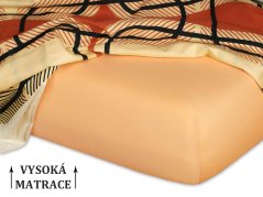 Jersey prostěradlo na vysokou matraci 180x200x25 EXCLUSIVE Okrová